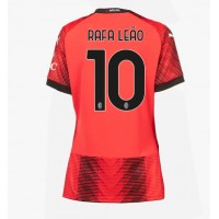 Camisa de Futebol AC Milan Rafael Leao #10 Equipamento Principal Mulheres 2023-24 Manga Curta